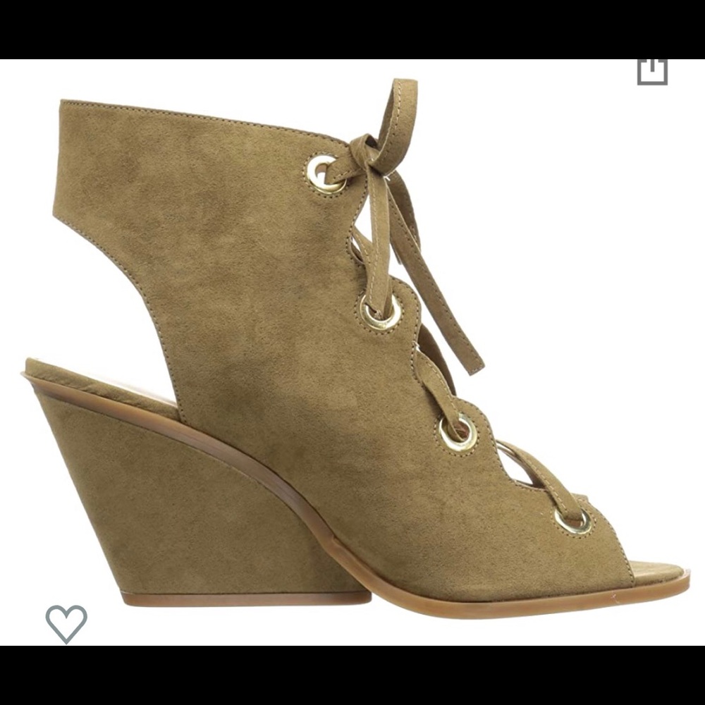 Nine West Lace Up Suede PEEP TOE Shoe Bootie